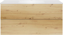 Onderbouw COFFEE 2 lades 120 eiken Decor urban+wastafel mat wit
