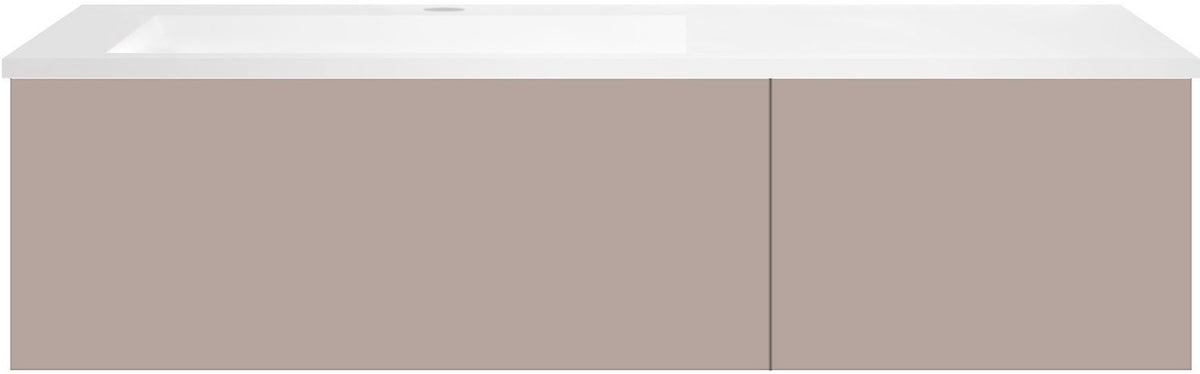 ONDERBOUW COFFEE 2 LADES 120 MAT BASALTGRIJS+WASTAFEL LINKS KUNSTMARMER WIT