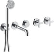 SET DE FINITION MITIGEUR BAIN 5 TROUS MURAL ICONA CLASSIC FANTINI CHROME