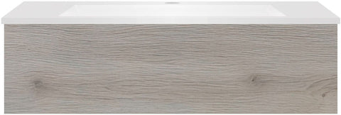 Onderbouw COFFEE 1 lade 100EIK Decor zilver+wastafel kunstmarmer wit, badkamermeubelen — SKU DESCO-191875