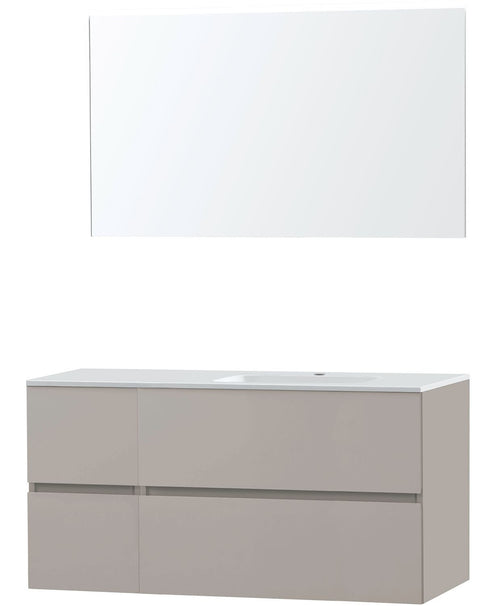 MEUBEL MOLTO POEDERGRIJS 125 RECHTS KUNSTMARMER SPIEGEL