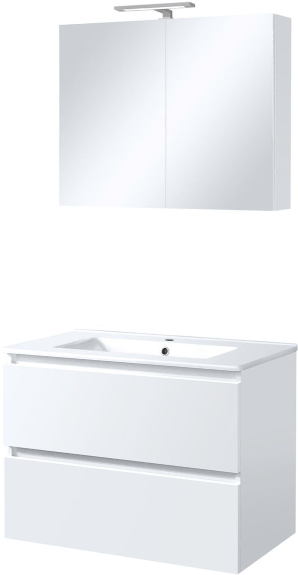 MEUBEL ICE SOLO SPIEGELKAST MET VERLICHTING 80CM WIT GLANS