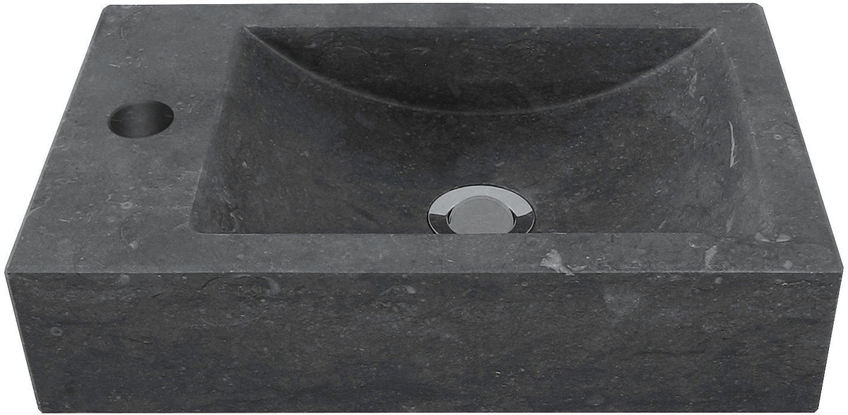 HANDENWASSER MANO PLUS MET OPHANGING+KREPINE L40-D26-H10 BLAUWE STEEN KRAANGAT LINKS