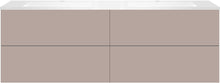 Onderbouw COFFEE 4 lades 180 duo basaltgrijs +dubbele wastafel kunstmarmer mat wit