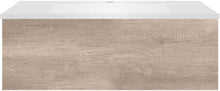 SOUS MEUBLE COFFEE 1 TIROIR 90 CHENE DECOR FLANELLE+LAVABO BLANC MAT