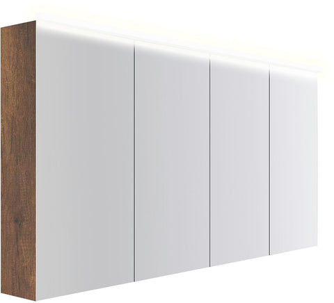 Spiegelkast COFFEE 4 deuren 1600MM 4250K eik Decor roest, badkamermeubelen — SKU DESCO-193113