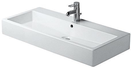 Opbouw lavabo vero Duravit 1000X470MM +2X1KRAANGAT/OVERLOOP wit