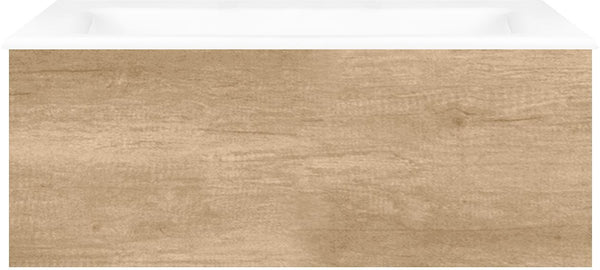 SOUS MEUBLE COFFEE 1 TIROIR 80 CHENE DECOR CACHMIRE +LAVABO PORCELAINE SANS TROU ROBINET BLANC