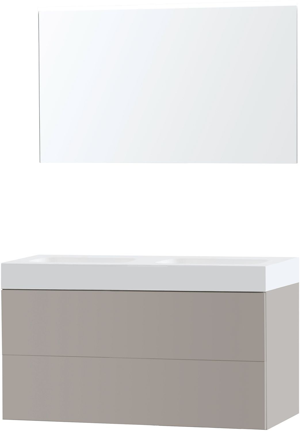 Meubel puro DU0 grijs 120 solid puro spiegel, badkamermeubelen — SKU DESCO-702361