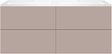 Onderbouw COFFEE 4 lades 140 duo basaltgrijs +dubbele wastafel kunstmarmer mat wit