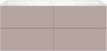 Onderbouw COFFEE 4 lades 140 duo basaltgrijs +dubbele wastafel kunstmarmer mat wit