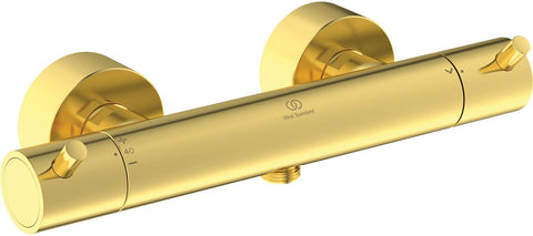 Thermostaat douche Ceratherm T125 Ideal standaard prin greep brushed gold, kranen & mengkranen — SKU DESCO-187414