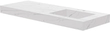 TABLET KERAMISCH MARMER PURO LAVABO S RECHTS B140 H10 +KRAANGAT WHITE CALACATTA