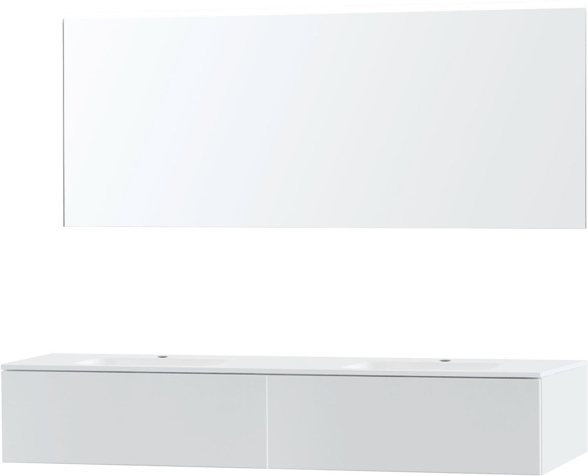 Meubel puro duo wit 180 1 lade kunstmarmer spiegel