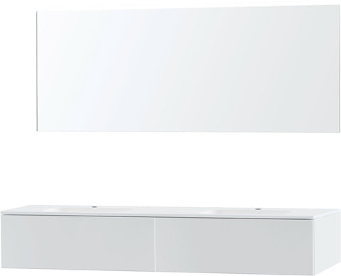 Meubel puro duo wit 180 1 lade kunstmarmer spiegel