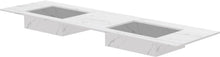 Tablet Keramisch MARMER dubbele lavabo S B180 H1,2 zonder kraangat white calacatta