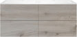 Onderbouw COFFEE 4 lades 140 duo eik zilver+dubbele wastafel kunstmarmer mat wit