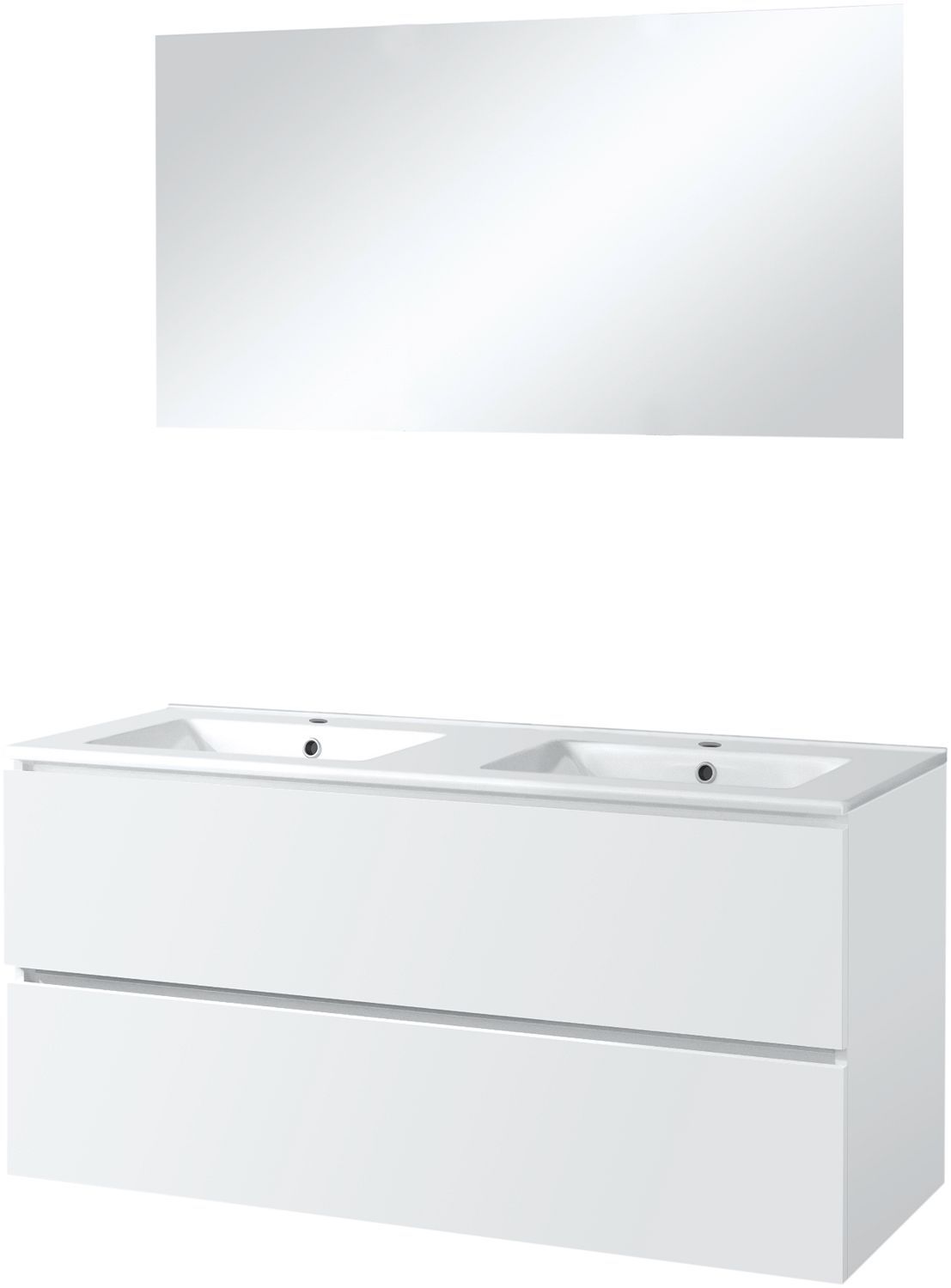 MEUBEL ICE DUO SPIEGEL ZONDER VERLICHTING 120CM WIT GLANS