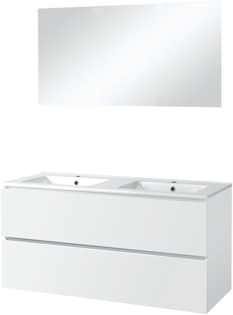 MEUBEL ICE DUO SPIEGEL ZONDER VERLICHTING 120CM WIT GLANS