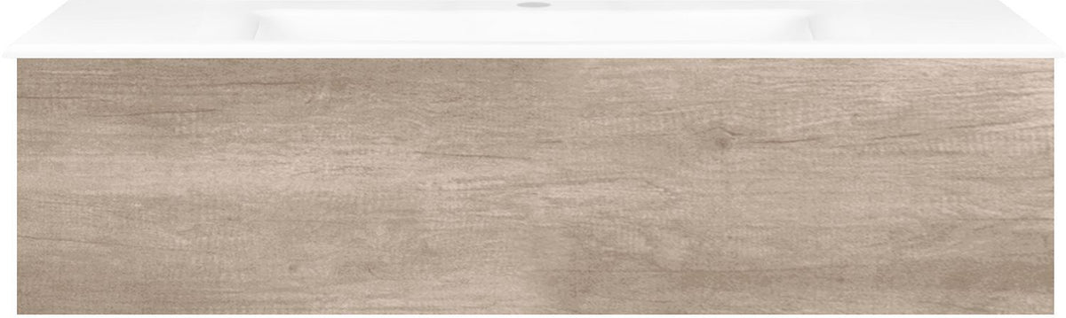 Onderbouw COFFEE 1 lade 120 eiken Decor flanel +wastafel porselein wit