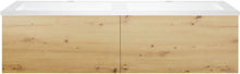 Onderbouw COFFEE 2 lades 120 duo eiken urban +dubbele wastafel kunstmarmer wit