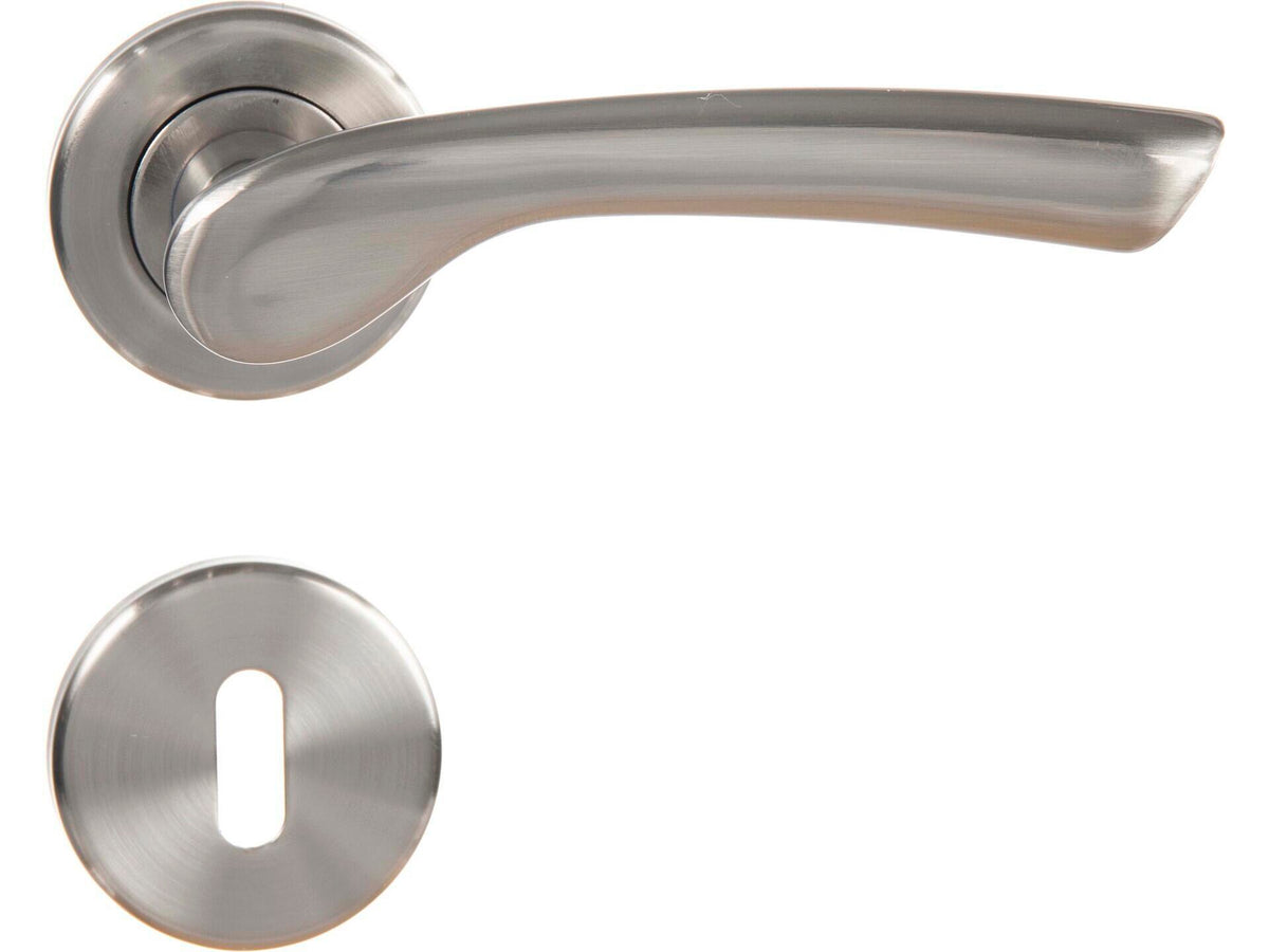 Linea Bertomani 6939 deurklinkset op rozet 50mm aluminium vernikkeld
