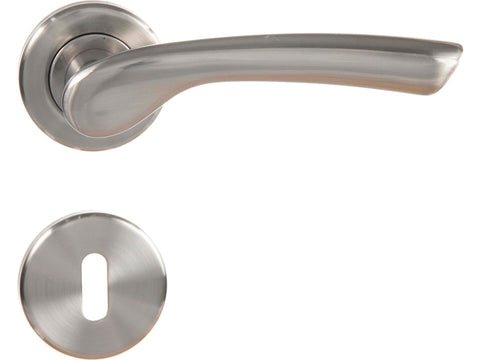 Linea Bertomani 6939 deurklinkset op rozet 50mm aluminium vernikkeld