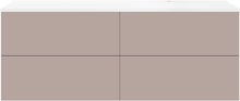 SOUS MEUBLE COFFEE 4 TIROIRS 160 MAT BASALTGRIJS+LAVABO DROITE BLANC MAT