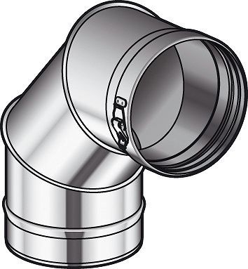 INOX ENKELW BOCHT 90GR CONDENSOR POUJOULAT 200MM