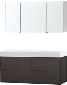 MEUBLE PURO SOLO WENGE ASYMETRIQUE 140 DROITE SOLID PURO ARMOIRE TOILETTE