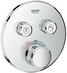 SET DE FINITION THERMOSTAT+ 2 ROBINETS D'ARRET SMARTCONTROL GROHE RONDE CHROME