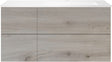 ONDERBOUW COFFEE 4 LADES 120 EIK  ZILVER+WASTAFEL RECHTS KUNSTMARMER WIT