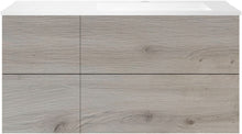ONDERBOUW COFFEE 4 LADES 120 EIK  ZILVER+WASTAFEL RECHTS KUNSTMARMER WIT
