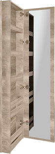COMMODE MIROIR COFFEE ETROITE 1 PORTE GAUCHE 40 CHENE DECOR FLANELLE