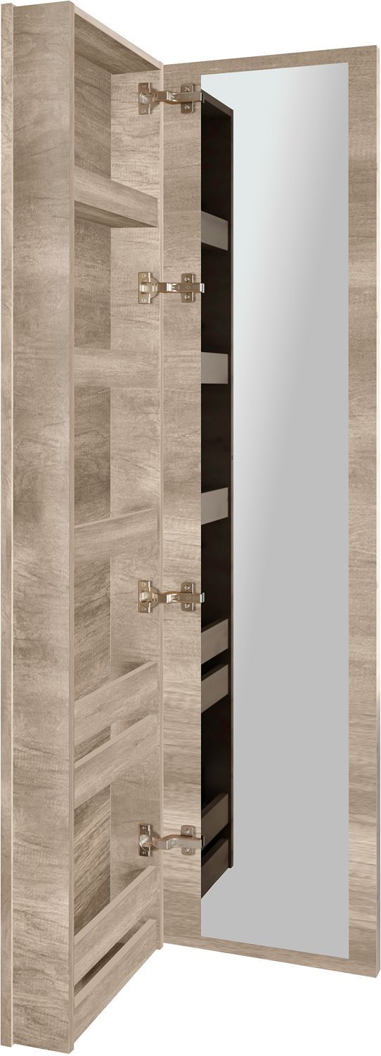 KLEEDSPIEGELKAST COFFEE SMAL 1 DEUR LINKS 40  EIKEN DECOR FLANEL