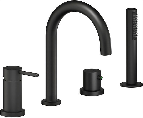 MITIGEUR BAIN 4 TROUS MONTAGE AU BORD DU BAIN LIVE NOBILI NOIR MAT