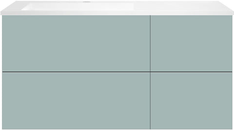 ONDERBOUW COFFEE 4 LADES 120 IJSBLAUW MAT+WASTAFEL LINKS KUNSTMARMER MAT WIT
