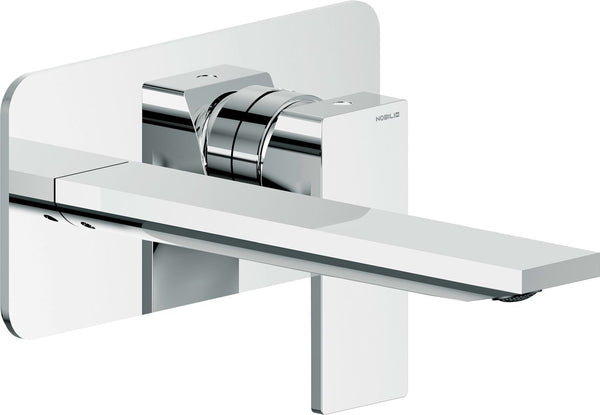 Afwerkset 1GREEP mengkraan lavabo muur seven nobili 200MM chroom