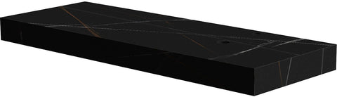 TABLET KERAMISCH MARMER PURO B140 H10 1AFVOERGAT/KRAANGAT RECHTS BAMBOO BLACK