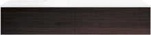 SOUS MEUBLE COFFEE 2 TIROIRS 160 CHENE DECOR MOKKA+LAVABO GAUCHE BLANC