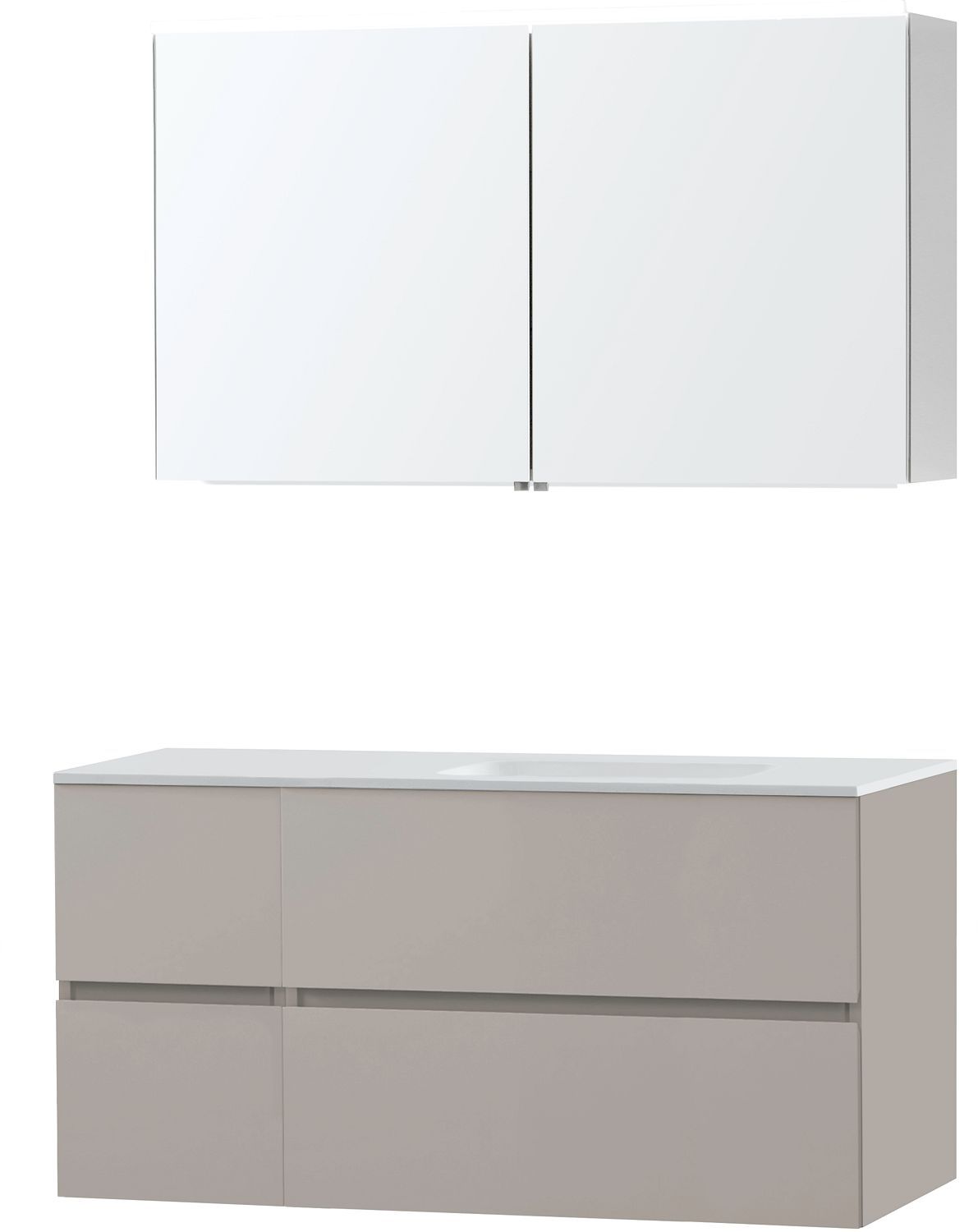 MEUBEL MOLTO POEDERGRIJS 125 RECHTS SOLID SPIEGELKAST