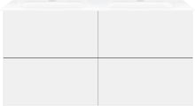 Onderbouw COFFEE 4 lades 120 duo duo mat wit + dubbele wastafel porselein wit