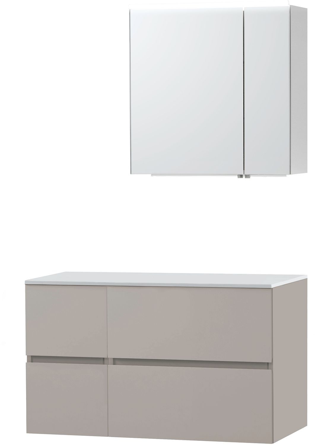 Meubel Molto poedergrijs 105 voor opbouwlavabo Solid spiegelkast 70