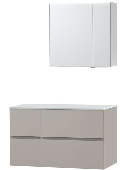 Meubel Molto poedergrijs 105 voor opbouwlavabo Solid spiegelkast 70