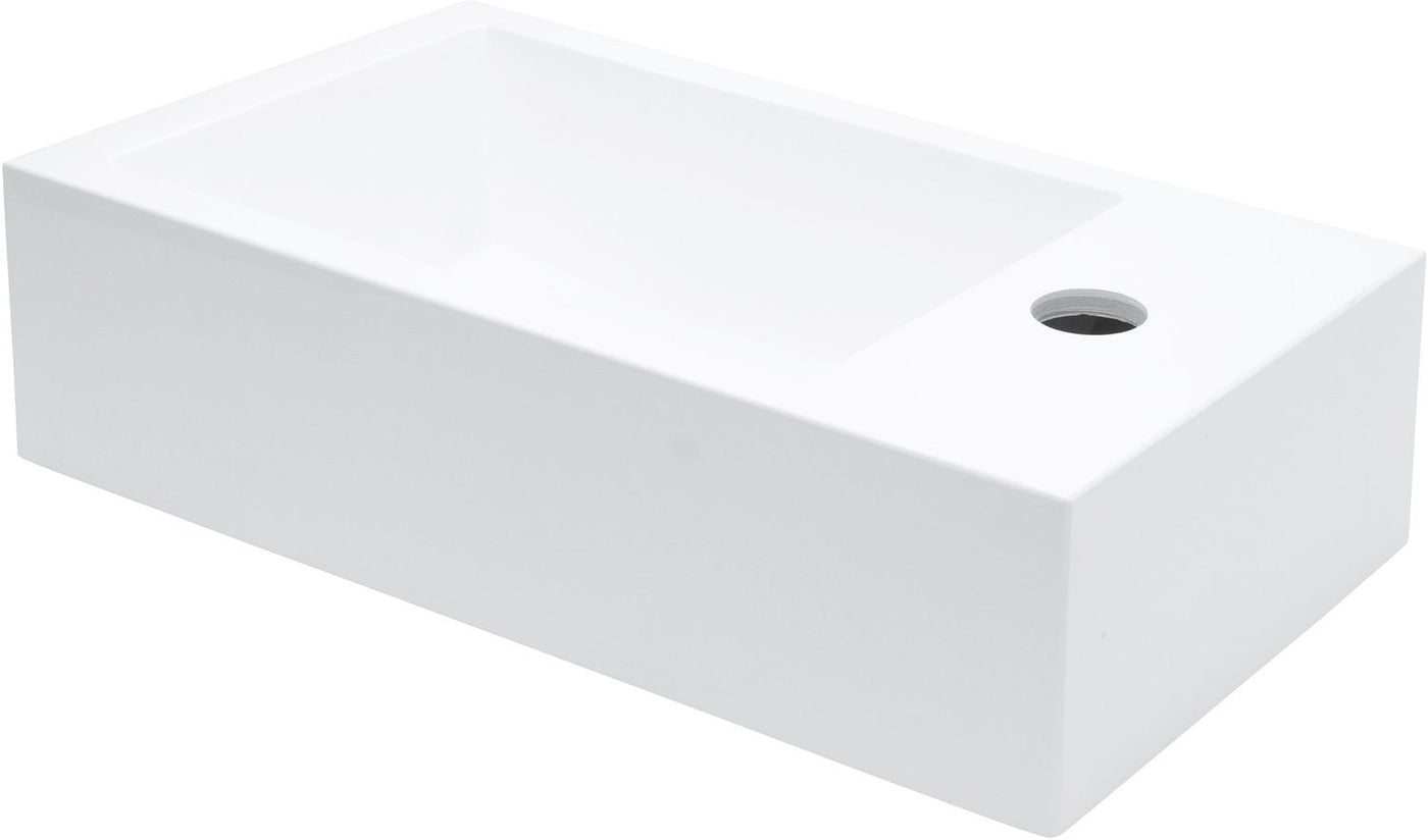 HANDENWASSER NEWFORM 40-22CM +KRAANGAT RECHTS WIT
