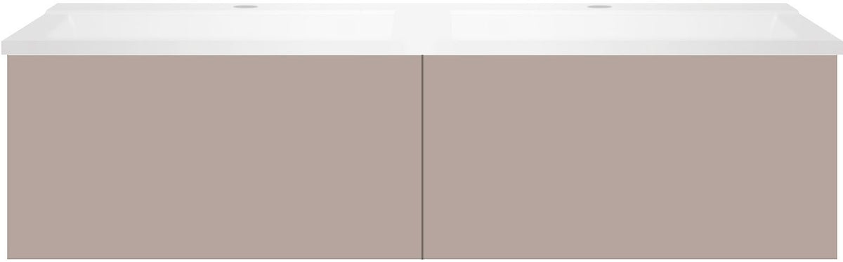 Onderbouw COFFEE 2 lades 120 duo basaltgrijs +dubbele wastafel mat wit