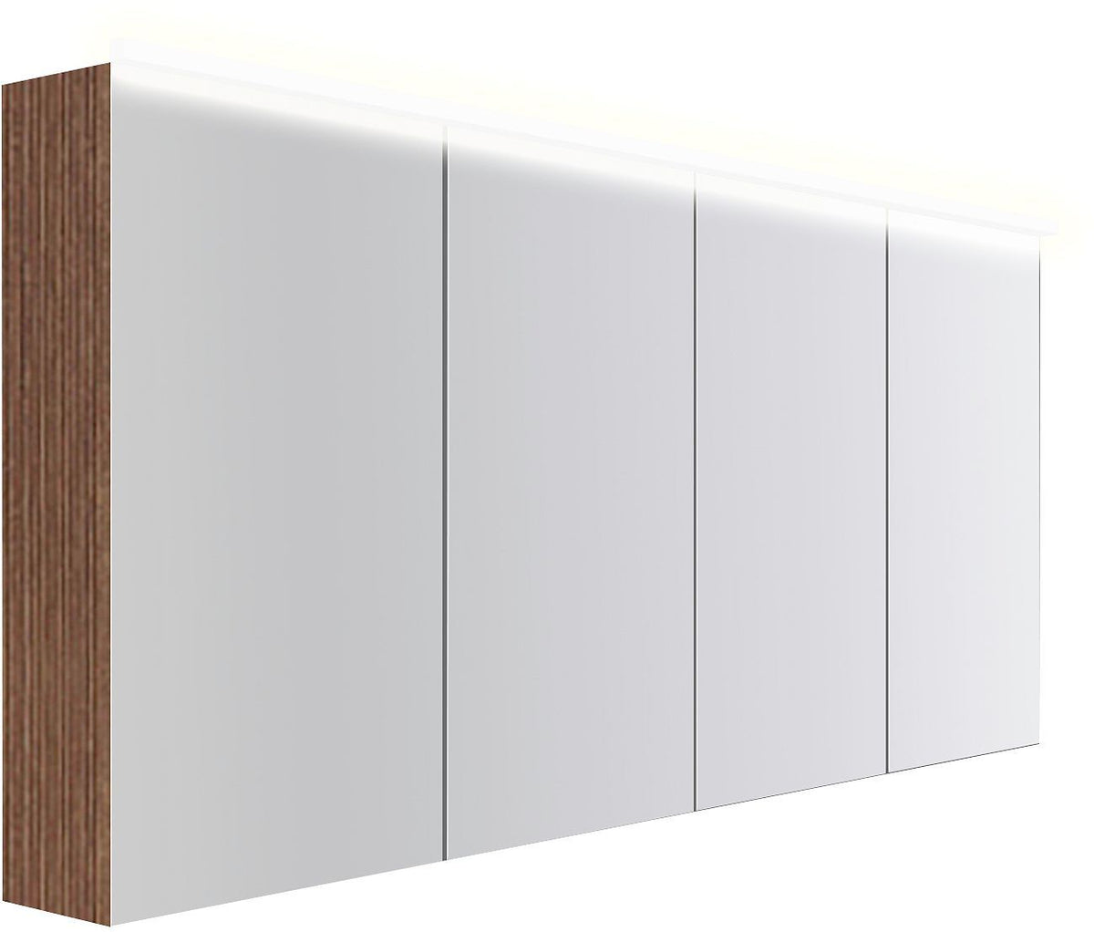 Spiegelkast COFFEE 4 deuren 1800MM 4250K notelaar Decor Smartline