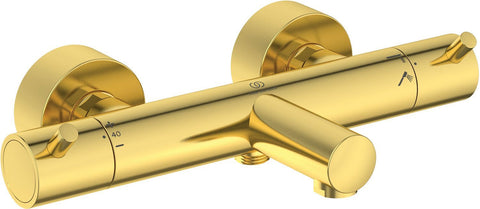 Thermostaat bad Ceratherm T125 Ideal Standard pin greep brushed gold, kranen & mengkranen — SKU DESCO-187417
