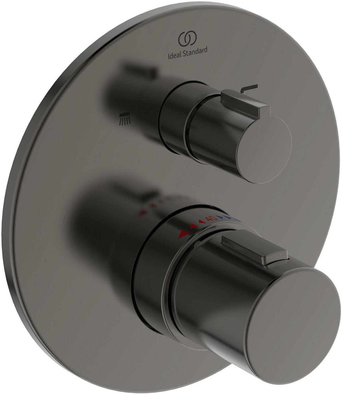 Afwerkset thermostaat+omstel joy Ideal Standard brushed gun metal