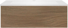 Onderbouw COFFEE 1 lade 90 eik caramel+wastafel kunstmarmer wit